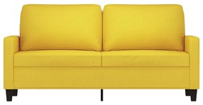 Sofá de 2 lugares 140 cm tecido amarelo-claro