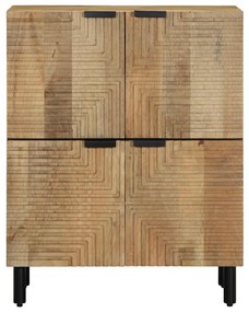 Aparador castanho 60x33x75 cm madeira de mangueira maciça