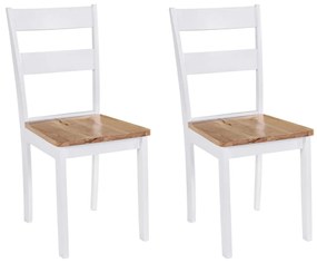 vidaXL Cadeiras de jantar 2 pcs madeira de seringueira maciça branco