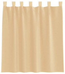 Cortinas de voile com bolsos para varão 2 pcs areia