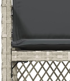 Cadeiras de jardim com almofadões 4 pcs vime PE cinzento-claro