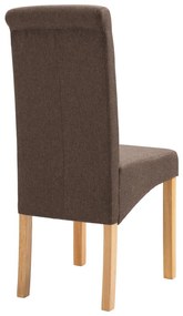 Cadeiras de jantar 2 pcs tecido castanho