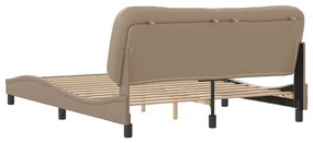 Estrutura cama cabeceira 160x200 cm couro artificial cappuccino