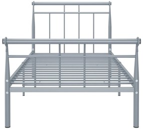 Estrutura de cama 100x200 cm metal cinzento