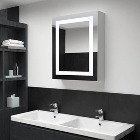 vidaXL Armário espelhado para casa de banho com LED 50x13x70 cm
