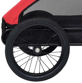 Reboque bicicleta p/ animais vermelho e preto