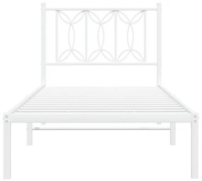 Estrutura de cama com cabeceira 90x200 cm metal branco