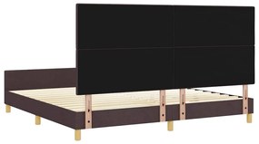 Estrutura de Cama vidaXL Castanho Escuro 200x200 cm Tecido