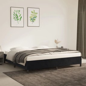 Estrutura de cama sem colchão 200x200 cm veludo preto