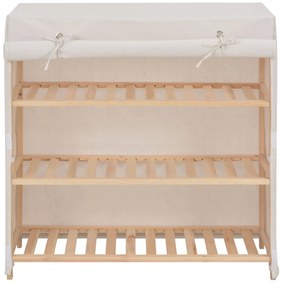 Sapateira com cobertura 79x40x80 cm tecido branco