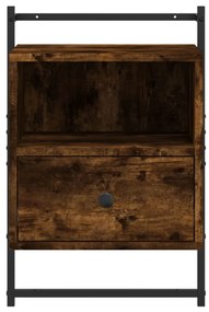 Mesas cabeceira 2 pcs 40x30x61cm deriv. madeira carvalho fumado