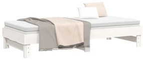 Sofá-cama de puxar 2x(80x200) cm pinho maciço branco