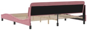 Estrutura de cama c/ cabeceira 200x200 cm veludo rosa