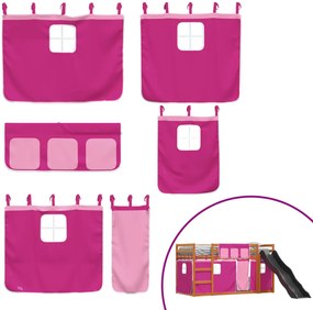 Beliche com escorrega e cortinas 90x190 cm rosa