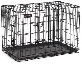Gaiola para cães FEANDREA, caixa para cães com 2 portas, 92,5 x 57,5 x 64 cm, preta PPD36BK