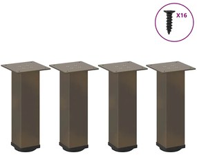 vidaXL Pés para mesa de centro 4 peças aço natural 30-32 cm aço