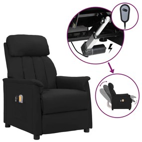 vidaXL Poltrona de massagens elétrica couro artificial preto