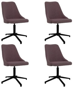 vidaXL Cadeiras de jantar giratórias 4 pcs tecido castanho