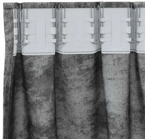 Cortinas de Veludo 2 peças com Ilhós Cinza 225x140 cm