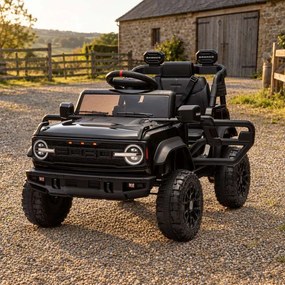 Carro elétrico para crianças 3 a 6 anos 12V Ford Bronco com tração traseira, licenciado (1 Lugar) bateria de lítio, leitor de MP3 com entrada USB, luz