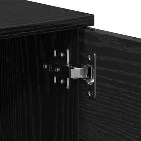 Armário de TV vidaXL - Carvalho Preto - 140x35x40 cm - Feito de Madeir