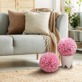 Conjunto de 2 bolas de plantas artificiais 28 CM Bolas decorativas Decoração interior e exterior com proteção solar Rosa