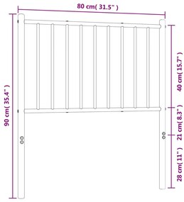 Cabeceira de cama 75 cm metal branco