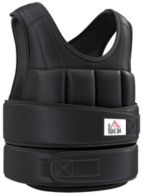 HOMCOM Colete de Peso Ajustável Veste de Peso 20 Kg Max. Pesos Removíveis Treinamento Musculação Exercício Boxe Oxford Preto | Aosom Portugal