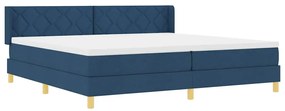 Cama Box com Colchão Azul, 200 x 200 cm, Tecido