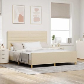 Cama vidaXL em Creme - 180x200 cm de Tecido