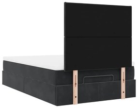 Estrutura de cama otomana com colchões 120x200 cm veludo preto