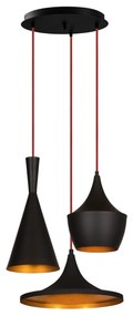 Chandelier Elmas – Preto e Ouro – Diâmetro 51 cm x Altura 130 cm