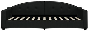 Sofá-cama com colchão 90x200 cm tecido preto