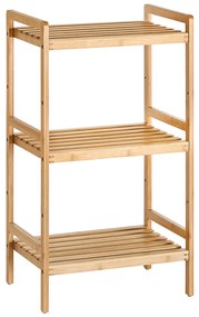 Estante de bambu com 3 prateleiras, 45 x 31,5 x 80 cm cor natural