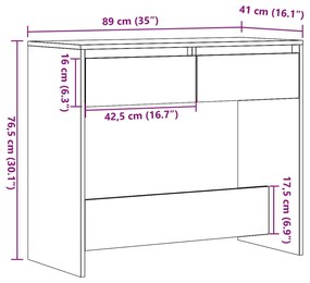 Mesa consola 89x41x76,5 cm derivados de madeira madeira velha