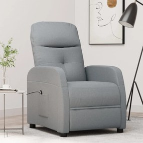 vidaXL Poltrona reclinável elétrica tecido cinzento-claro