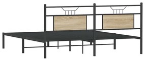 Estrutura de cama sem colchão 183x213 cm carvalho sonoma