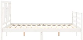 Estrutura de cama King Size com cabeceira madeira maciça branco