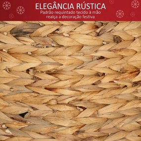 Base para Árvore de Natal 60 cm em Jacinto-de-Água Entrançado à Mão Natural