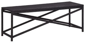 vidaXL Banco de jardim 120 cm vime PE preto