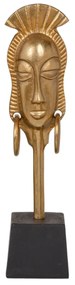 Figura Decorativa 11 X 10,5 X 46 cm Preto Dourado Africana