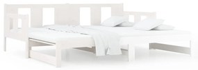 Estrutura sofá-cama de puxar 2x(80x200) cm pinho maciço branco