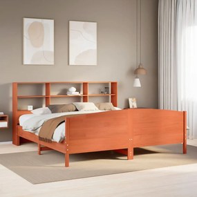 Cama com estante sem colchão 200x200 cm pinho maciço