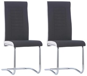 Cadeiras de jantar cantilever 2 pcs tecido preto
