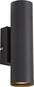 Candeeiro de parede moderno preto 2 luzes - Jeana