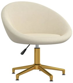 vidaXL Cadeira de escritório giratória veludo cor creme