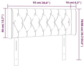Cabeceira cama luzes LED tecido 93x16x78/88cm cinza-acastanhado