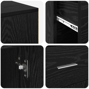 Mesa de Canto Carvalho Preto 102x88x75 cm Madeira Ingenheirada