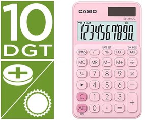 Calculadora Casio sl-310uc-pk Bolso 10 Digitos Tax +/- Tecla Duplo Zero Cor Rosa