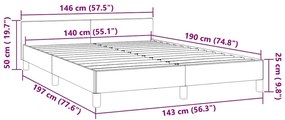 Estrutura de cama sem colchão 140x190 cm veludo cinzento-escuro